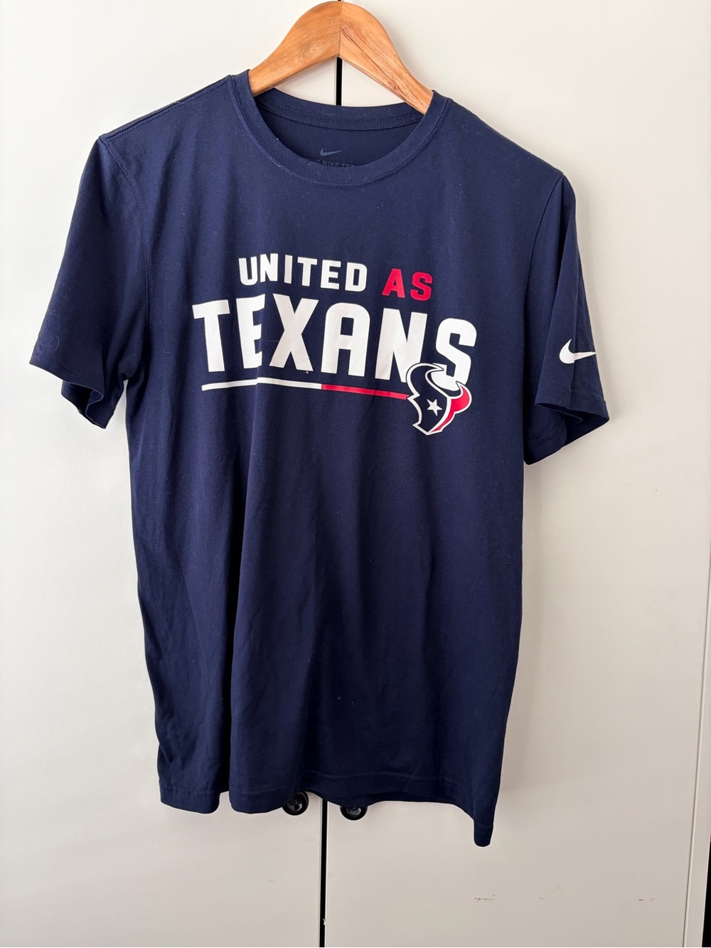 Nike Men’s Navy Graphic 'United As Texans' Tee with Red & White Accents